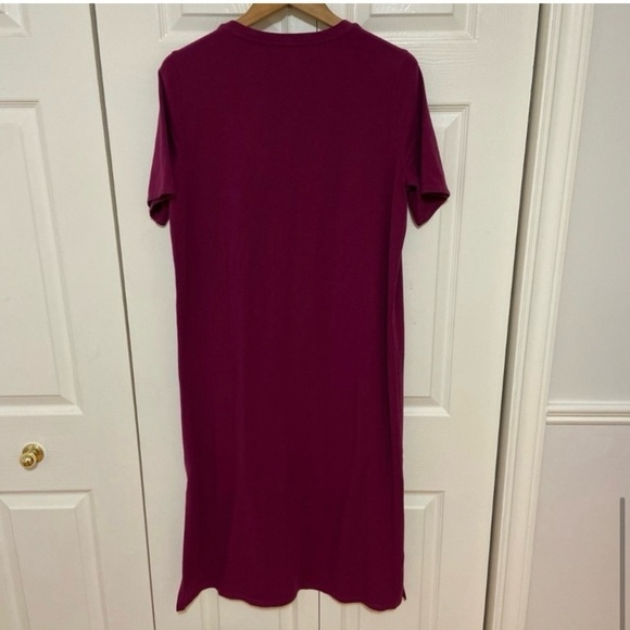 Eileen Fisher 100% Pima Cotton Stretch Jersey Crew Neck Dress Medium - Picture 3 of 9